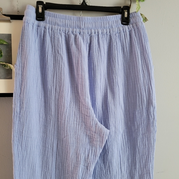Anthropologie Saturday Sunday Vera Gauzy Pull On Cropped Cotton Lounge Pants S - Picture 8 of 10